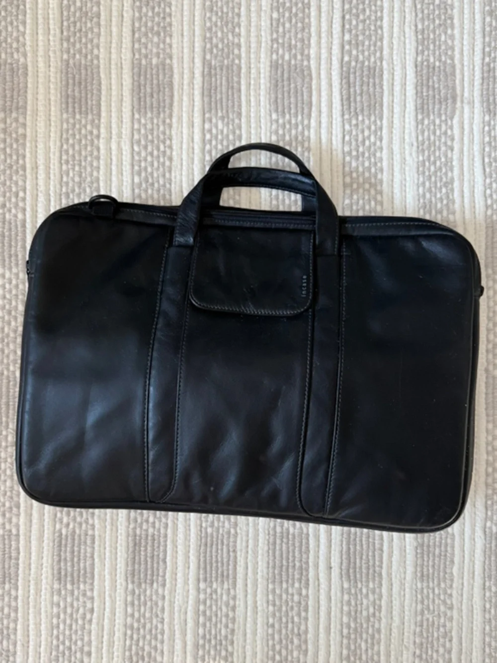 Incase Black Leather Laptop Briefcase